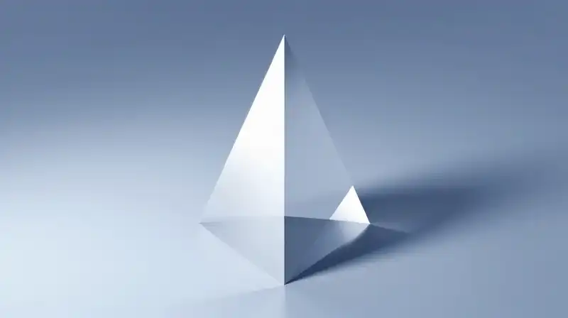 Sharp geometric shapes clash with soft, distorted shadows