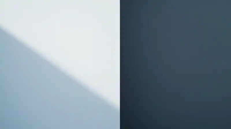 Two contrasting silhouettes split by light in a blue void
