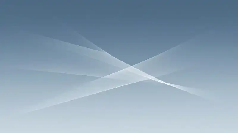 Translucent geometric shapes flow in a calm blue pattern