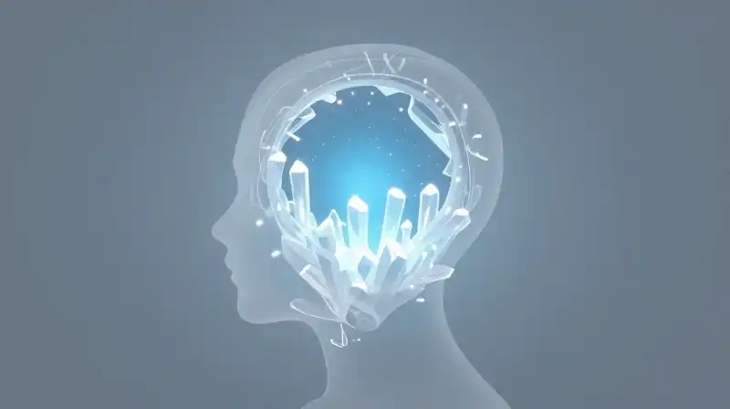 A glowing core grows crystals inside a translucent silhouette