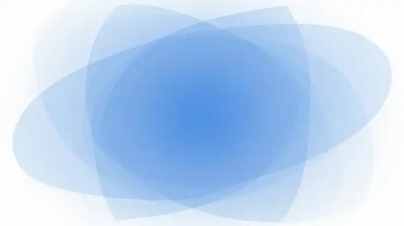Overlapping translucent blue silhouettes surround a single central shape