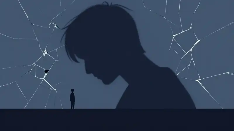 A giant shadow looms over a small, fragile figure