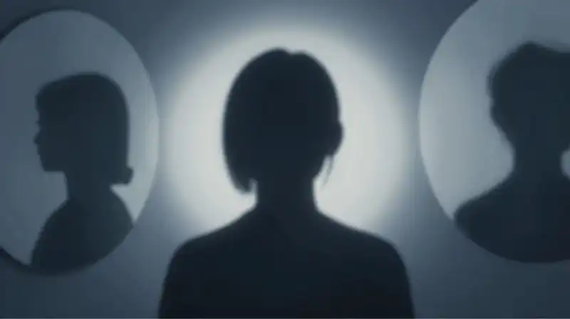 A dark silhouette absorbs light from surrounding small shapes