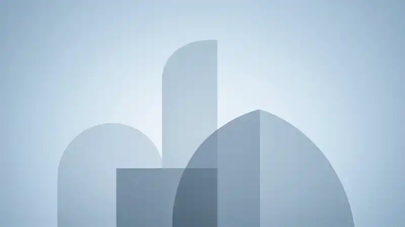 Translucent silhouettes of varying heights overlap against a blue backdrop
