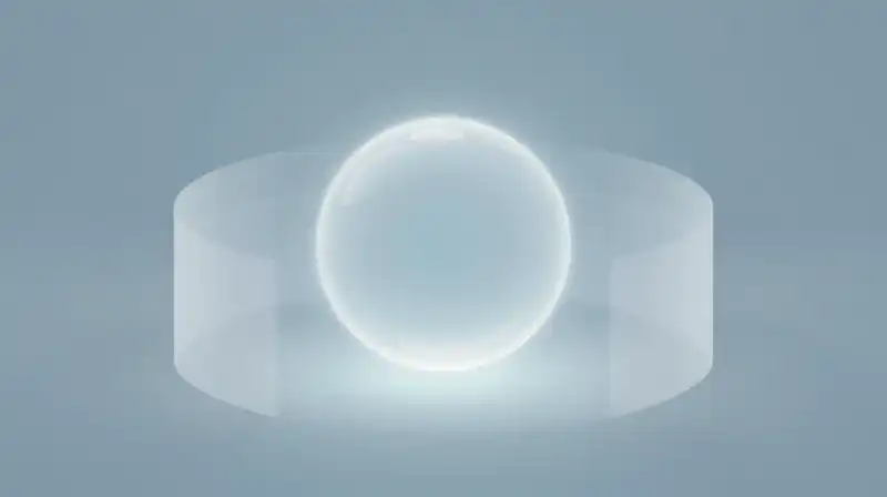 A glowing sphere protects a core within a blue mist