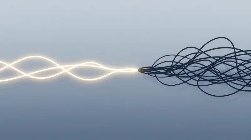 Two paths diverge: one glowing with light, one tangled shadows
