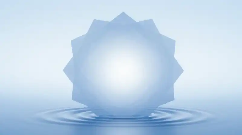A central core expands through soft, shifting geometric ripples